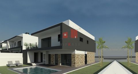 Moradia T4 em projeto de construção com possibilidade de escolha de acabamentos. A moradia V4 do lote 1 tem uma área de construção de 173,34m2 inserido num lote de 298 m2. Os pisos dividem-se em: Piso 0 - Hall de entrada e escadas interiores de acess...