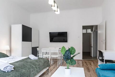 The text provided appears to be in German. Here is the English translation: A spacious two-room apartment with its own kitchen and bathroom near the Wiener Stadthalle, Lugner City and the well-connected Westbahnhof. We offer a✔ shuttle service for up...