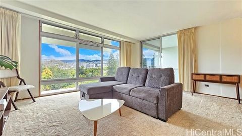 One bedroom, one bath, one parking located in the Queen Tower. Peaceful views of the mountains and Foster Botanical Gardens from the lanai. Furniture is included in the sale of the unit if the buyer wants it. Amenities include a well-maintained garde...