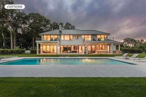 Completed in 2023, this new construction custom masterpiece by Farrell and company is being offered fully furnished! Down a long private drive, this home is located just moments from Sag Harbor Village and offers sweeping views of the 11th hole of No...