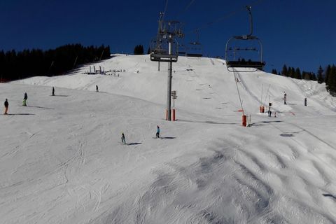 Ce studio cabine cosy, situé au 3ème étage, est parfait pour accueillir jusqu'à 4 personnes et offre une exposition plein sud avec une vue imprenable sur la chaîne du Mont-Blanc. Il comprend un séjour confortable avec un canapé lit, une télévision et...