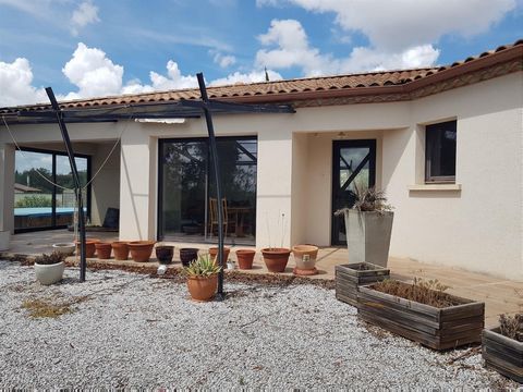 Summary In the village of Caux this modern villa has a large open plan living, kitchen, dining room with stunning views of the village and the mountain, it offers 2 bedrooms, a toilet, a shower room and a master bedroom with ensuite bathroom with wc....