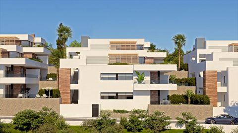 Montecala Gardens Cumbre del Sol. New built modern apartments for sale in Benitachell (between Javea and Moraira) ref: PG045 with 2 bedrooms, 2 bathrooms, several models with terrace, garden, solarium.
