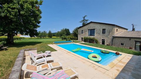 Look no further if you desire a spacious house with breathtaking views! This remarkable 5-bedroom residence boasts uninterrupted panoramic views to the south and west, encompassing the picturesque rolling hills of the south Charente and offering stun...