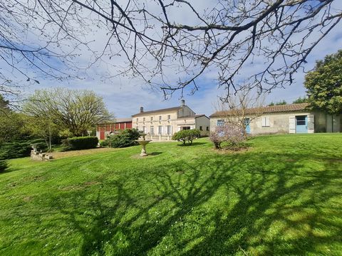 In the peace of the countryside, surrounded by nature, yet close to amenities, we are pleased to offer you this beautiful, large, Charentaise house, with income potential (subject to necessary permissions). The property sits in just under 7000m² of l...