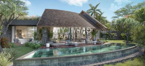 Choose elegance and serenity with this exceptional villa nestled in the heart of Anahita Beau Champ. Inspired by traditional Mauritian architecture, it subtly blends tradition and modernity with its curved roofs and pool, refined natural stone walls ...