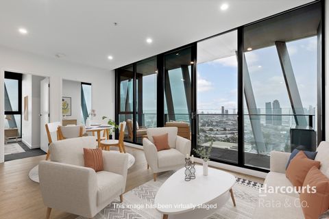 Elevate your lifestyle in this exceptional 2-bedroom, 2-bathroom apartment, ideally positioned on the 25th floor. With sweeping 180-degree city views visible from both the living area and bedrooms, you'll experience a sense of space and tranquility u...