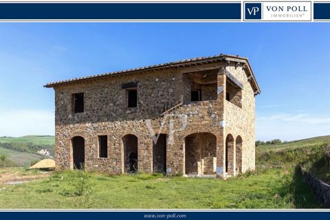 Eingebettet in die einzigartige Landschaft des Val d'Orcia und der Crete Senesi, bieten wir ein Bauernhaus aus Stein mit einem großen exklusiven Garten von ca. 1450 qm und einem Schwimmbad mit Blick auf ein atemberaubendes Panorama zum Verkauf an. Ma...