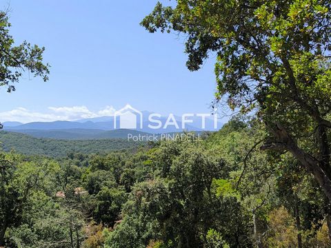 Terrain de loisirs en pleine nature, vue sue le Vallespir et le Canigou. Petite construction de 25 m² avec 2 pièces
