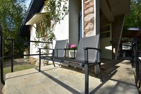 From this holiday home in St. Honoré-Les-Bains, you have a beautiful view over forests, meadows and hills. Fine patio chairs and garden furniture make it possible to eat outside. The covered terrace offers an insect lamp and can be heated by the outd...