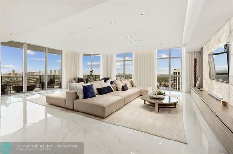 Extremely Rare Opportunity To Own The Southeast Corner Double Unit Penthouse in The 5-Star Luxury Yacht Club-The Marina Palms!! Fully Furnished & Created By Steven G. Design, This Incredible Mansion in The Sky Features Every Conceivable Luxury, Servi...