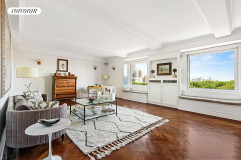 SPECTACULAR, PANORAMIC CENTRAL PARK VIEWS from this high floor, renovated 2 Bedroom/2 bath located at the Iconic Essex House - 160 Central Park South Indulge in the luxurious lifestyle at the renowned Essex House Condo, Apt 1115 is a 