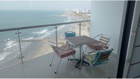 For sale Furnished apartment for tourist use, in the Marbella neighborhood. It consists of 2 bedrooms, 2 bathrooms. Balcony, Toilet area. Parking area. 24-hour surveillance. Social area, swimming pool. Excellent ocean view, just a few minutes from th...