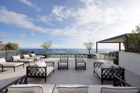 In idealer Lage in Roquebrune-Cap-Martin, in einer neuen und gesicherten Residenz mit Hausmeister, die von einem Infinity-Pool profitiert, befindet sich dieses wunderschöne Penthouse mit Panoramablick auf das Meer und Monaco. Diese erhabene Wohnung v...