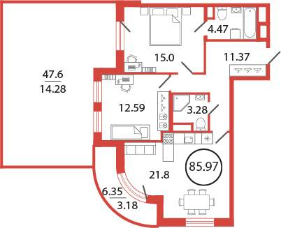 Продается 2-комн. квартира, площадью 85.97 м2 малоэтажной в 10 мин. транспортом от м. Девяткино. Возможен вариант покупки с использованием ипотечных средств, есть рассрочка, возможна покупка с использованием материнского капитала, есть военная ипотек...