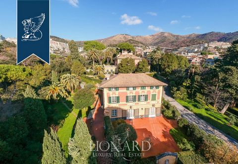 This period luxury villa for sale is surrounded by a leafy centuries-old park located in an exclusive residential area of Genoa. This property is in a high position, has two floors and a basement, and measures 450 square meters, offering rooms embell...