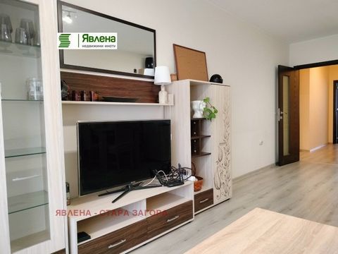 Yavlena sells a furnished one-bedroom apartment with an area of 84 sq.m., located in the central part of Stara Zagora. The apartment consists of a spacious living room with a kitchenette, a separate bedroom, a bathroom-toilet, a laundry room, a corri...