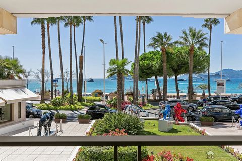 This amazing crossing apartment is situated in the heart of boulevard Croisette in a quite area. In the luxury residence with covered heated swimming-pool, large apartment of approx. 100 m2 offers a beautiful sea view, a terrace, and a garden. It con...