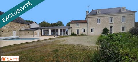 Maison de caractère + grange +piscine+ préau de 66m2 chauffé