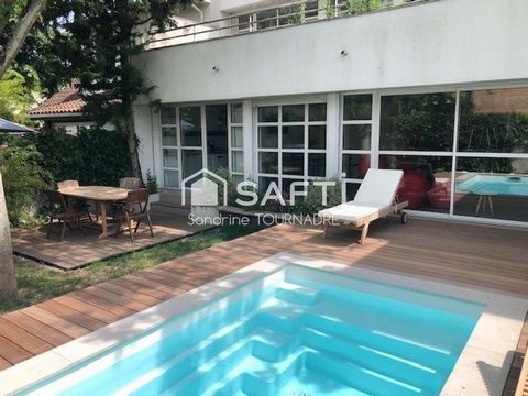 BORDEAUX CAUDERAN, Maison d'architecte bordelais de renom, 3 chambres, piscine, garage, grand sous-sol