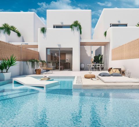 Gc-Immo-Spain offers you on the Costa Blanca Superb New Villa T4 in La Marina – San Fulgencio Features: 3 bedrooms, 3 bathrooms, Open plan kitchen, Dining room, Terrace of 8.20 m², Garden of 217 m², Swimming pool ... etc... Private Pool Included Magn...
