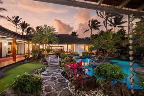 A Presidential Retreat: Kailua's most private oceanfront property could be yours. One of the largest lots nestled in an exclusive gated community and chosen by the President for 6 consecutive holidays, discover the epitome of Hawaii elegance at this ...