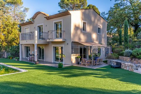 Modern villa for sale a few minutes from the village of Valbonne in a peaceful area of Opio, with its commerce and schools This property offers a 4 bedroom villa of around 230m2 with an independent one bedroom guest house. As you enter the property t...