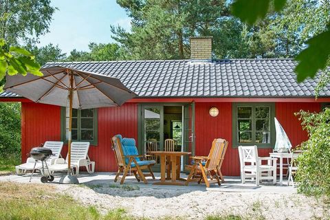 Holiday cottage situated a few metres from the best sandy beach in Denmark. Big living room with flat screen TV, open kitchen area and exit to sheltered terrace with garden furniture. The cottage has all modern facilities. Shared, heated swimming poo...