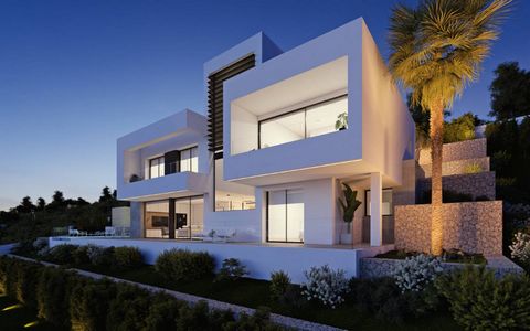 Luxury villa in the Sierra de Altea, North Costa Blanca In the Sierra de Altea, with impressive views of the sea, is this minimalist house of new construction, with the best qualities and a perfect design. Distributed in three heights, on the upper f...