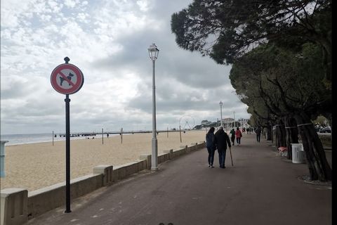 Located in the sought-after Pereire area of Arcachon, this charming one-bedroom apartment on the first floor of a seafront villa offers stunning panoramic views of the bay and direct access to the beach. The spacious living room welcomes you with a c...