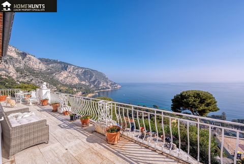 This superbly located sea view property is located in Eze-bord-de-mer near the beach. Elevated panoramic sea views from every room illuminate this neo-Provencal-style architecture. The south/west facing 5 bedroom house is laid out over on 2 levels me...