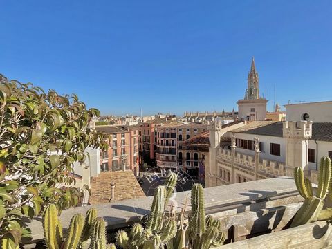 Edificio storico in vendita nel cuore di Palma Situato nel cuore del centro storico di Palma, questo straordinario edificio offre una rara opportunità di possedere una proprietà multi-appartamento con viste mozzafiato sulla città, la sua iconica catt...