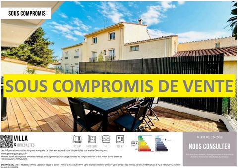 - CETTE VILLA EST SOUS COMPROMIS DE VENTE A CE JOUR - A RIVESALTES, Quartier résidentiel A quelques minutes de Perpignan, dans une ville dynamique disposant de toutes commodités et commerces, et située dans un secteur calme, une villa sur deux niveau...