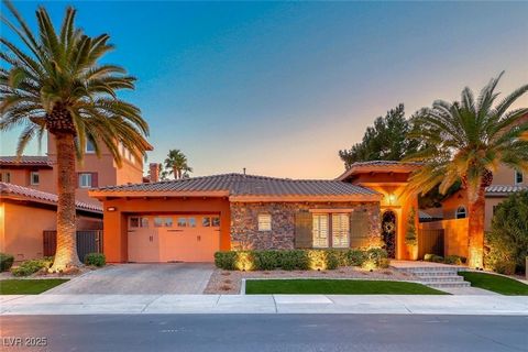 This former model home is situated on the 10th hole of Chimera Golf Course in the prestigious guard-gated Tuscany community.This stunning single-story, 3-bedroom, 3-bath home features a gated courtyard entry & designer finishes throughout.The chef’s ...