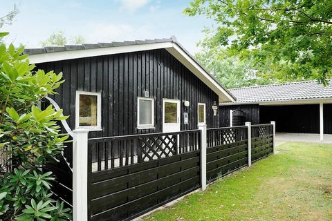 Zweckmäßig eingerichtetes Ferienhaus auf einem gut abgeschirmten Naturgrundstück. Wohnzimmer mit TV mit einigen deutschen Sendern zur Auswahl sowie gemütlichem Holzofen und klimafreundlicher Wärmepumpe für eine angenehme Innentemperatur zu jeder Jahr...