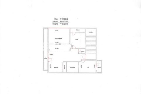 Split, Gripe - Osječka street, office space on the second floor of a building with two apartments with a separate entrance. The area of 83 m2 consists of two work rooms, two sanitary units and a balcony. Partial adaptation of the interior is required...