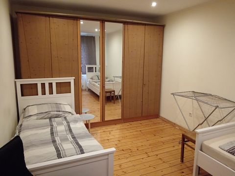 The bright apartment has 2 Rooms. Otherwise, the apartment has a large kitchen within the Livingroom, a bright bathroom and additional storage space. In the basement there is a washing machine and drying facilities for free use in the communal laundr...