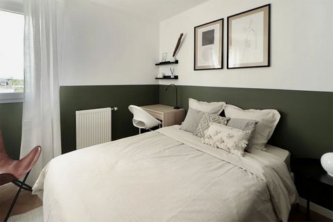 Co-living : chambre de 9 m² offrant une atmosphère paisible.