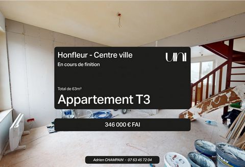 New property at UNI IMMOBILIER! T3 apartment of 63 m2 in duplex ( UNDER FINISHING ) Localisation: HONFLEUR centre All the characteristics of the property: T3 apartment in a small condominium - on the second floor of a 3-storey building. Surface area:...