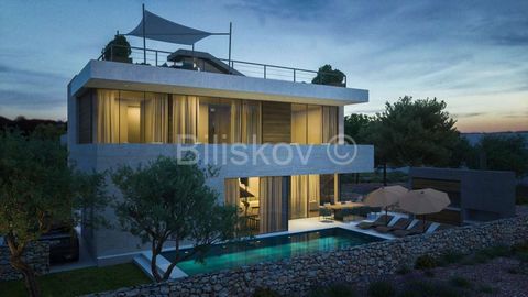 www.biliskov.com  ID: 14185 Sukošan - first row to the sea A beautiful luxury villa, 100 meters from the sea, with a total developed area of 411 m2. The villa is located in an exceptional location, near the main Sukošan beach. It consists of a ground...