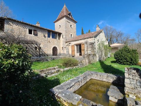 8 minutes from all shops and amenities. Located in a peaceful hamlet, on a partly fenced and wooded plot of about 2800 m² with water basin and well, you will be charmed by this authentic stone set of the seventeenth century. The house of about 199 m²...