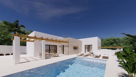 Villa de plain-pied de style Ibiza à vendre à Moraira Jolie villa de style Ibiza située à Pinar de L'Advocat à Moraira. Ce quartier tranquille se trouve à une courte distance du charmant centre de Moraira. Plusieurs restaurants et terrasses sont acce...