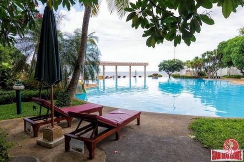 The Baan San Saran Condominium is situated on the beach with nice big swimming pool looking out to the ocean. This first floor apartment has a spacious open living plan with a living room and two dining table options. The western kitchen is adjacent ...