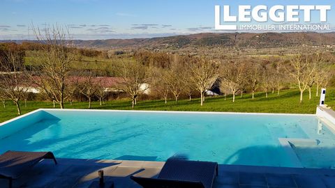 A33926TPK24 - Private and peaceful hilltop home that has been designed to maximise the amazing views. The open plan living and dining room is full of light and opens directly onto the terrace with panoramic views over the infinity pool to the Dordogn...