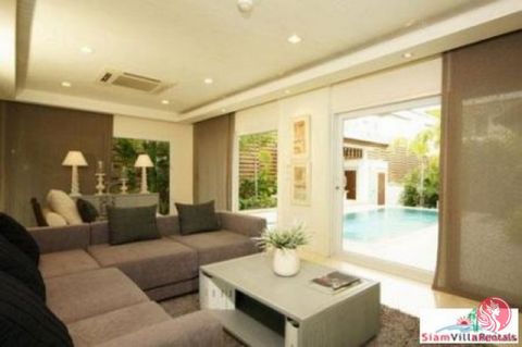 This two storey, three-bedroom, three-bathroom villa is in Banglamung, close to the sea. The 490m plan includes lounge, dining room, and kitchen. Also included are a private jet-stream pool, 5 air-conditioning units, laundry, and parking garage. It i...