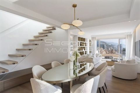 Le Bettina is located in the quiet, residential Jardin Exotique district, close to all amenities. Unique duplex penthouse for sale on the 5th and 6th floors of the residence, with private entrance and landing. The apartment, which has just been compl...