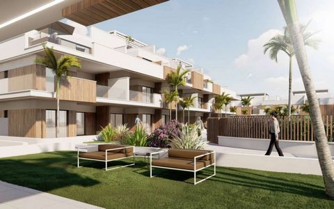 Bungalows à Pilar de la Horadada, Costa Blanca Le nouveau résidentiel comprendra 3 blocs, deux types de BUNGALOWS au rez-de-chaussée et à l'étage et un bloc d'appartements. Les espaces communs de la résidence seront composés de grands jardins, d'une ...