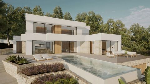 Project. Impressive new build villa for sale in Moraira. This beautiful, modern villa will be built in the popular Pla del Mar area. At about 1 km is the nice centre of Moraira with its shops, terraces and amenities. The attractive bay of El Portet i...