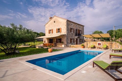 Villa Oliva is an old house made of stones built in the small village of Skrpcici on the island of Krk in Croatia. On the ground floor is the kitchen with the dining table, the spacious living room and a toilet. On the first floor and the attic are f...