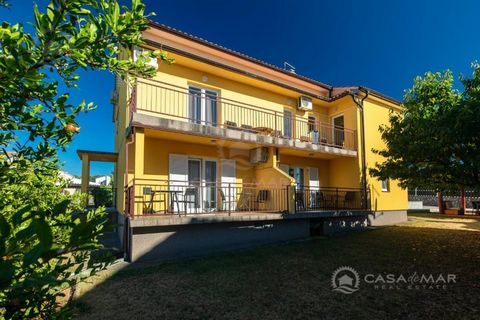 The ground floor consists of two apartments of 50m2 each. Each has two bedrooms and access to a nice terrace. The yard is shared and there is a swimming pool, sun deck and barbecue on it. The property is located in a quiet area not far from beaches a...